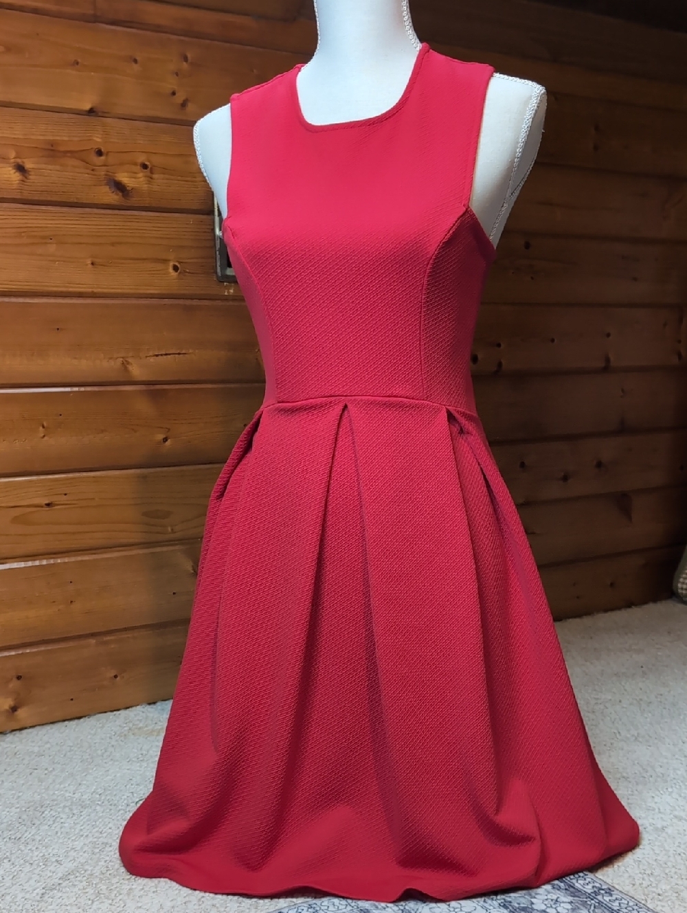 Anthropologie Everly Red Sleeveless Fit & Flare Mini Dress